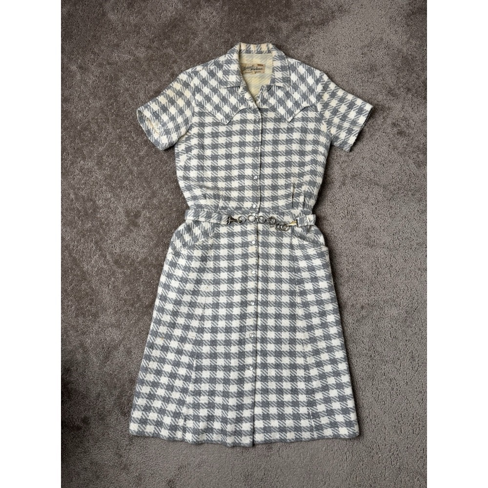RARE Vintage Women's Dress 50s Trego's Westward Wool, STREETWEAR Size US‎ 12